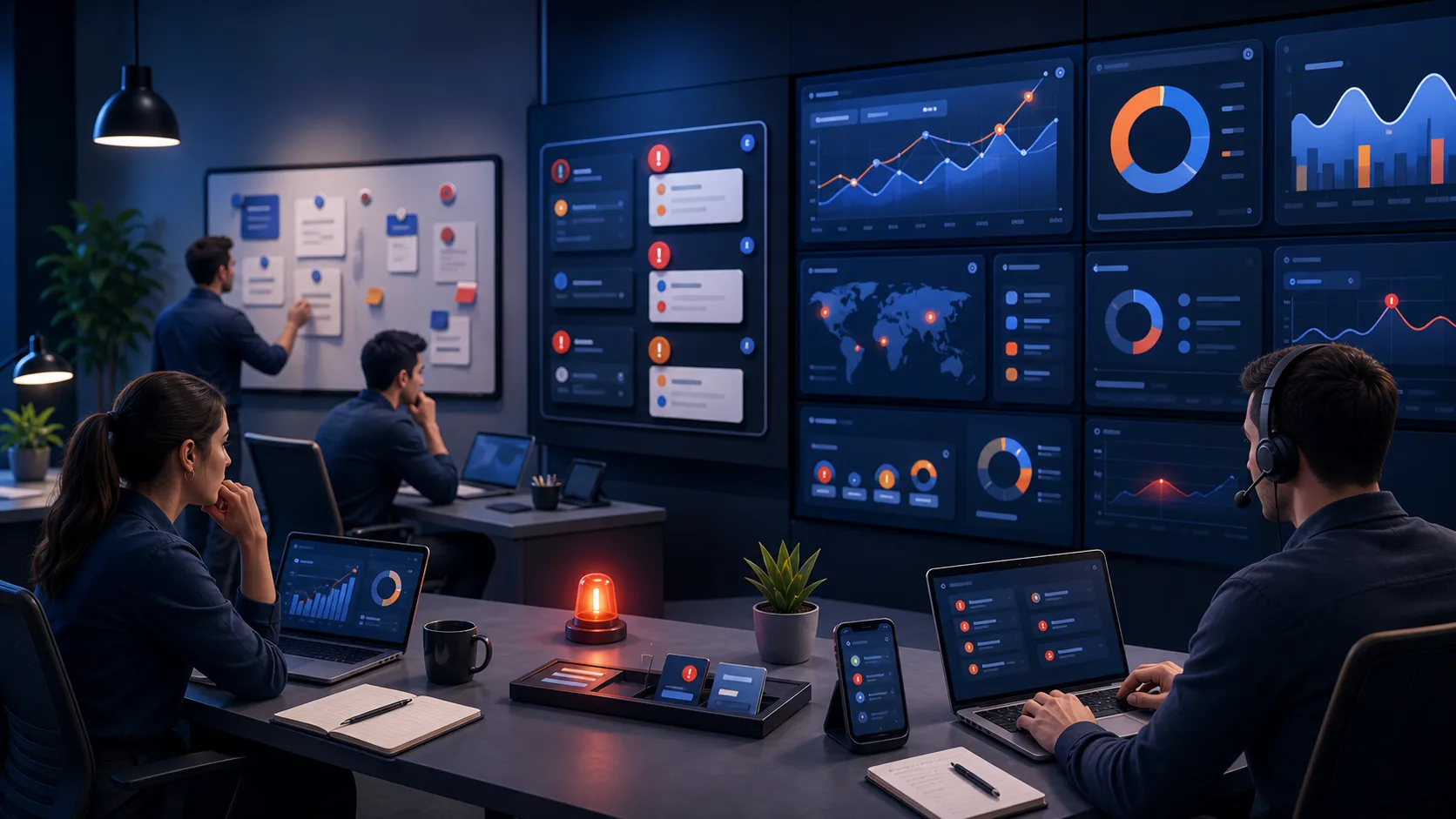 Centro de control de lanzamiento con monitorización e incidencias