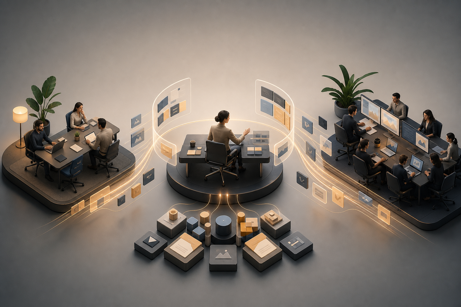 Agencia de marketing con especialistas, producción y analÃtica coordinadas en un mismo espacio
